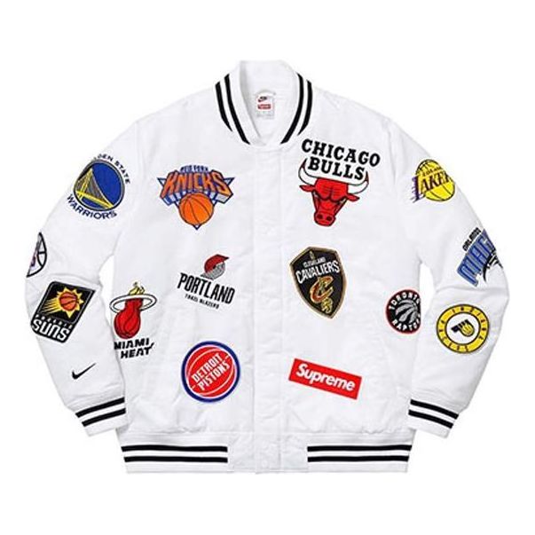 Supreme x Nike x NBA Teams Warm-Up Jacket 'White Multi-Color' SUP-SS18-788