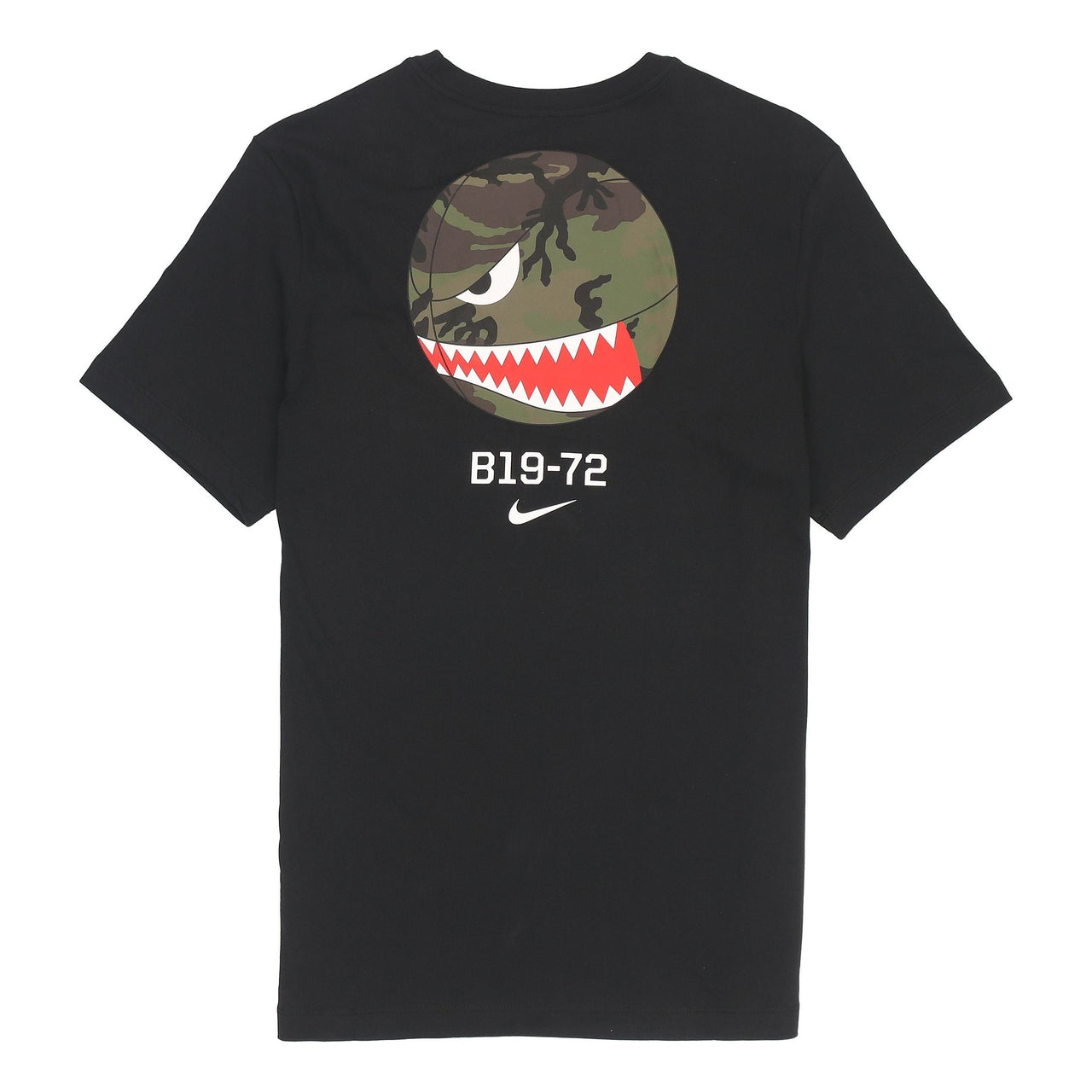 Men's Nike Back Cartoon Devil Camouflage Pattern Printing Casual Round Neck Short Sleeve Black T-Shirt DV2072-010