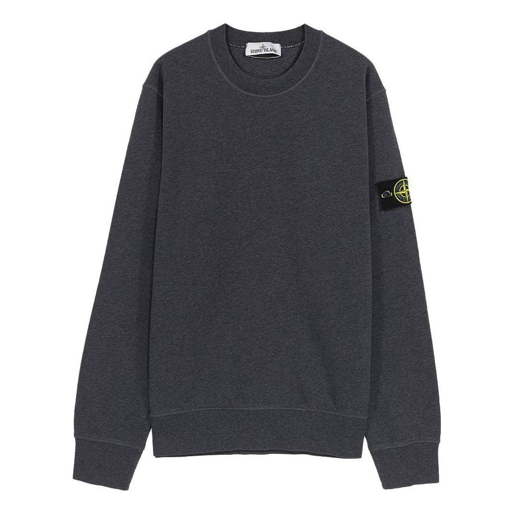STONE ISLAND Classic Fleece Crewneck Sweatshirt 'Dark Grey' 761563051-V0M67
