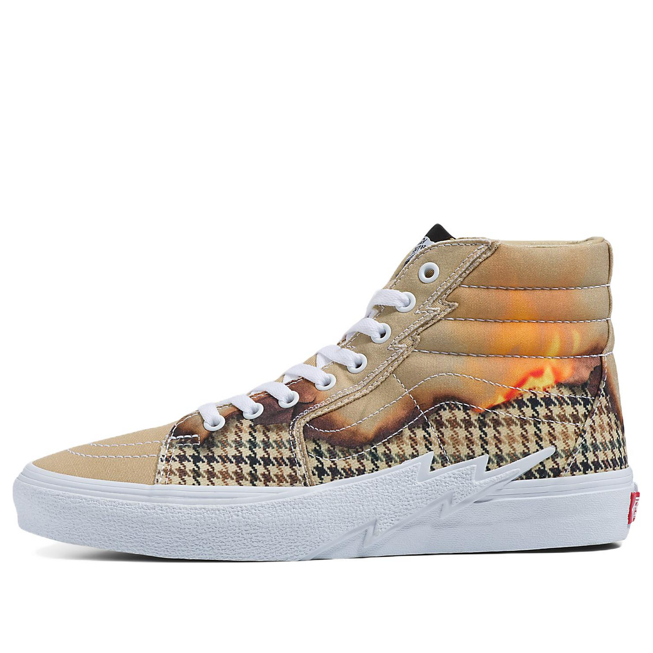 Vans Sk8-Hi Bolt Big Reveal Taupe High Top Shoes 'Chrome Flash' VN0A5JIVAZP