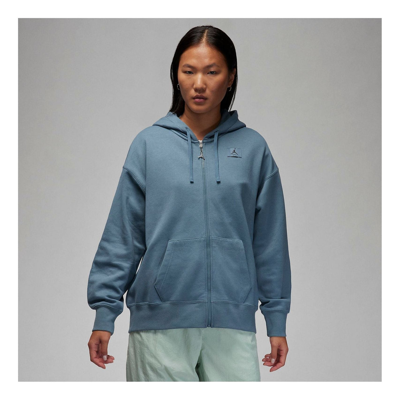(WMNS) Air Jordan Flight Full-Zip Hoodie 'Ozone Blue' DZ3360-031