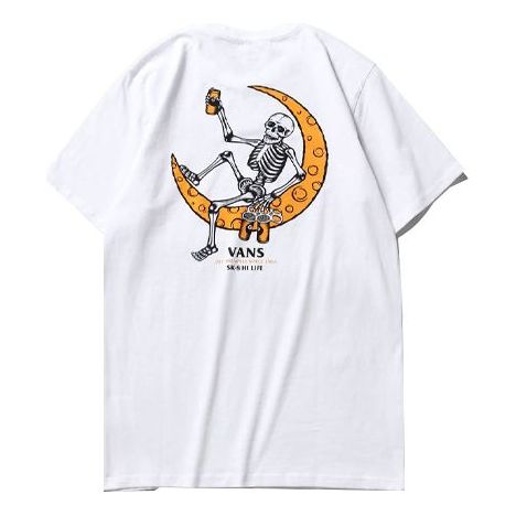 Men's Vans Funny Cartoon Printing Short Sleeve White VN0A54IIWHT