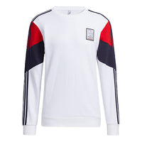 Men's adidas Contrasting Colors Alphabet Printing Round Neck Pullover White GU0843