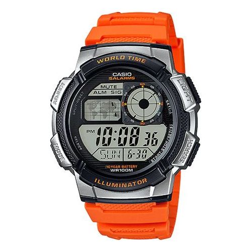 CASIO Sports Quartz Waterproof Mens Orange Analog AE-1000W-4BV