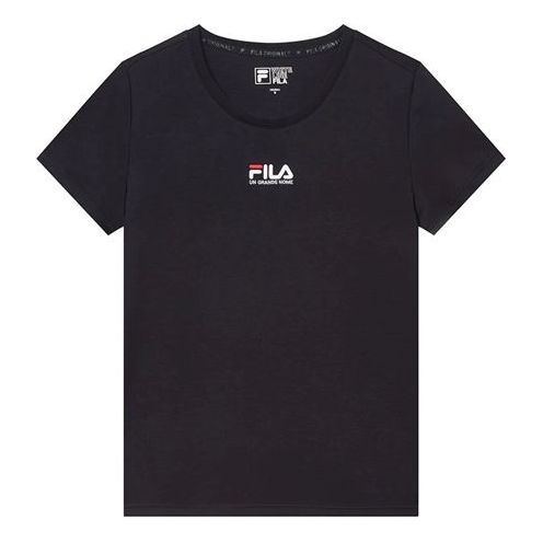 (WMNS) FILA Short Sleeve 2019 Minimalistic Embroidered Skin Friendly Short Sleeve T Blue F11W928108FNV