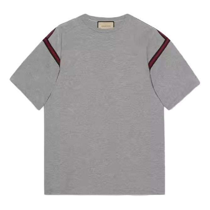 Gucci Cotton Jersey T-shirt With Web 'Grey' 768443-XJF7G-1056