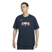 Nike LeBron Max90 Basketball T-Shirt Asia Sizing 'Navy' FZ8074-478