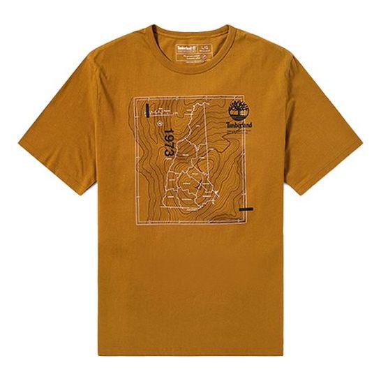 Men's Timberland Map Pattern Printing Short Sleeve Small A2EV8-P47