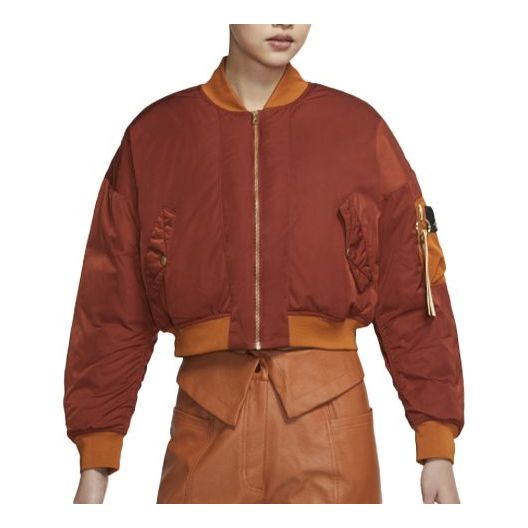 (WMNS) Air Jordan Flight Jacket 'Orange Brown' CW6449-832