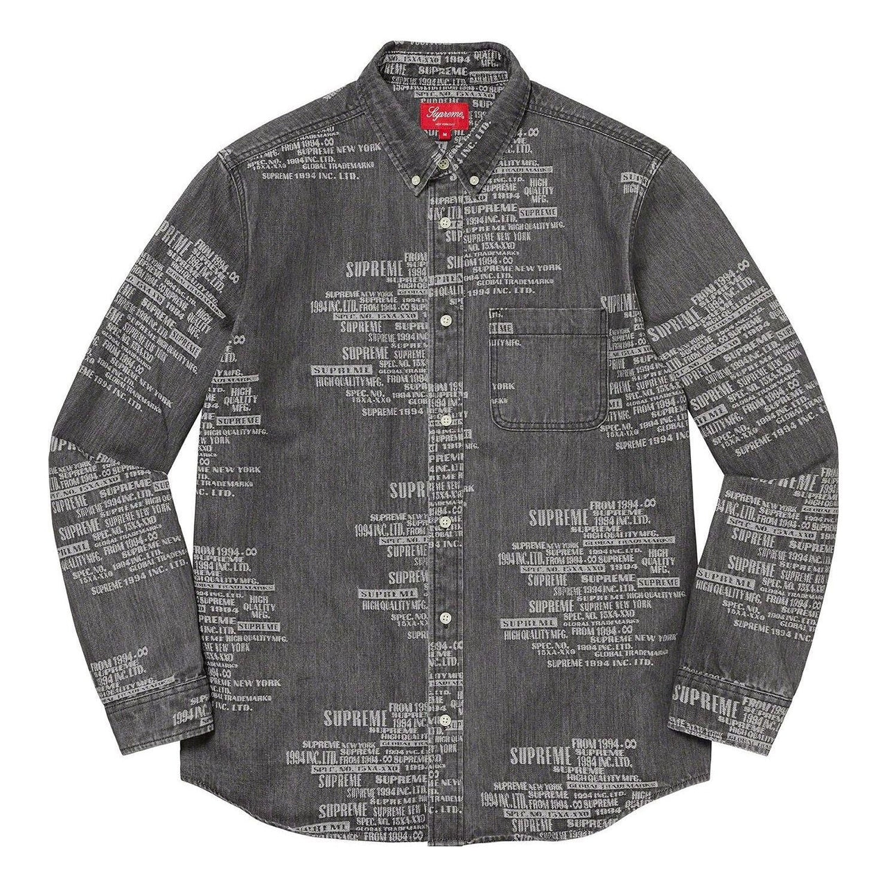 Supreme SS23 Week15 TRADEMARK JACQUARD DENIM Shirt 'Black' SUP-SS23-254