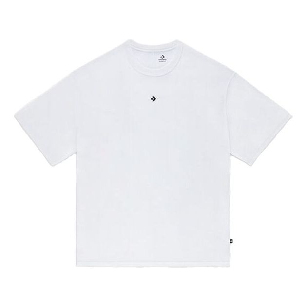 Converse Solid Color Loose Round Neck Short Sleeve Couple Style White 10020975-A01