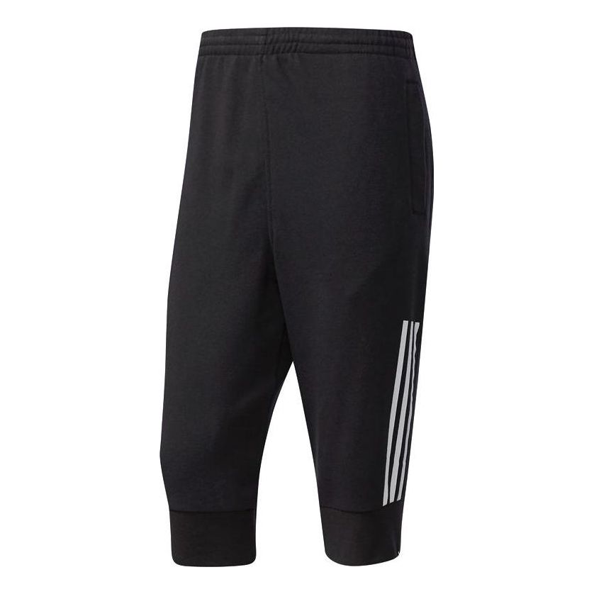 Men's adidas Stripe Printing Bundle Feet Sports Pants/Trousers/Joggers Black Z32382
