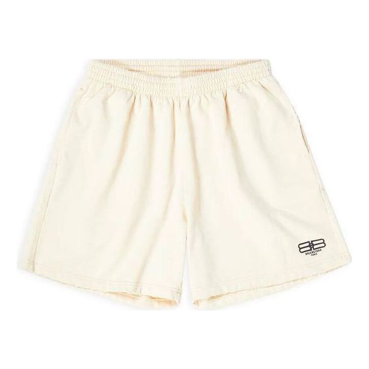 Balenciaga BB Paris Icon Sweat Shorts 'Beige' 676137TMVG69069