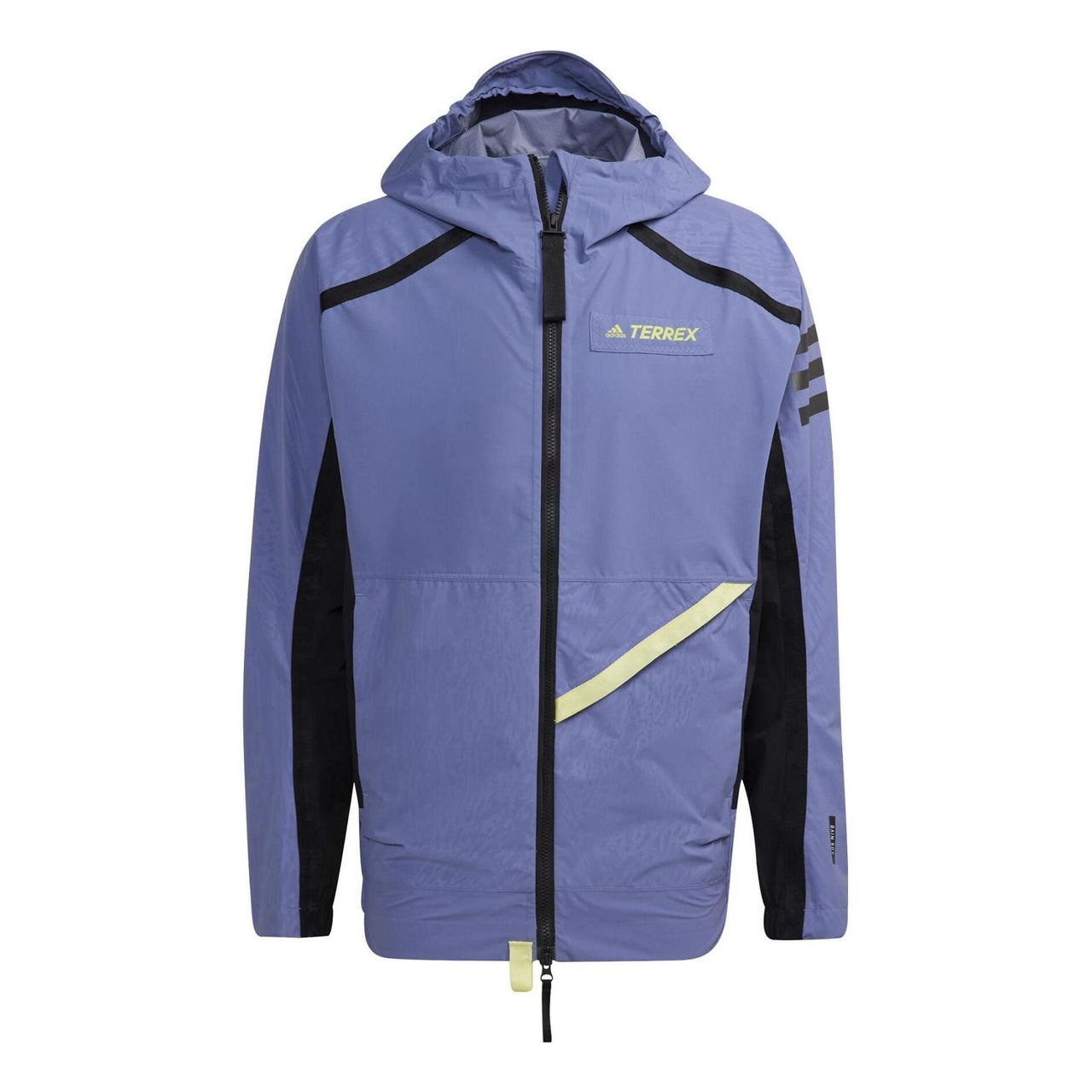 Men's adidas Colorblock Alphabet Offset Printing Windproof Waterproof Hooded Jacket Blue GQ3705