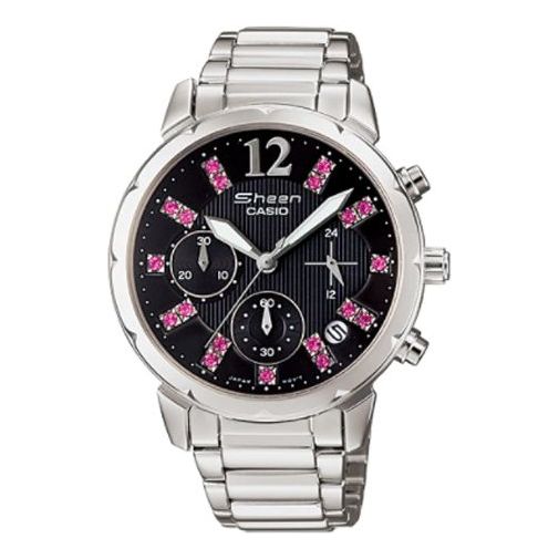 CASIO SHEEN Waterproof Stainless Steel Strap Black Analog SHN-5012D-1A