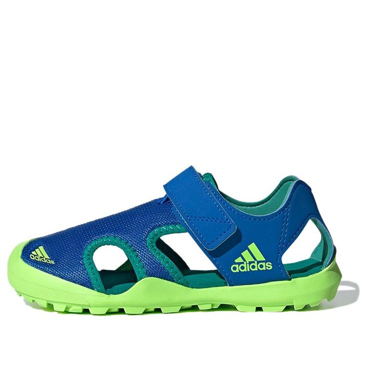 (GS) adidas Terrex Captain Toey K Velcro Outdoor Flat Heel Colorblock Sports Blue Green Sandals EF2242