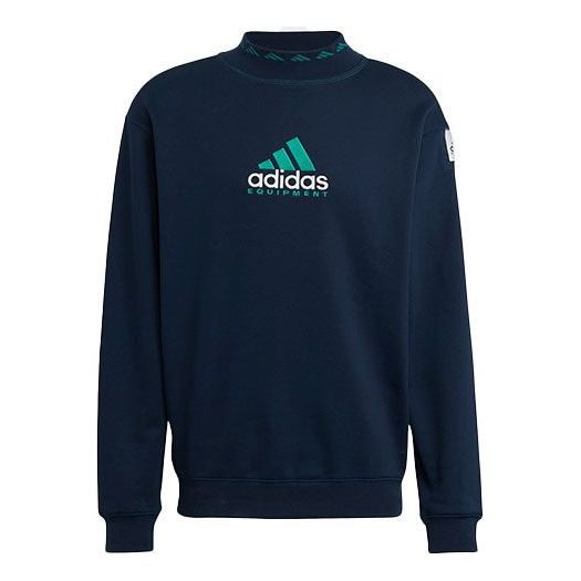 Men's adidas Logo Printing Round Neck Pullover College Navy Blue HG8095