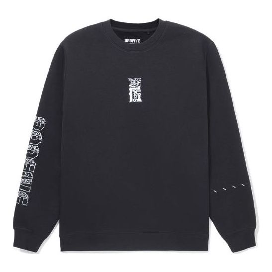 Li-Ning BADFIVE Sports Basketball Round Neck Pullover 'Black White' AWDS135-4
