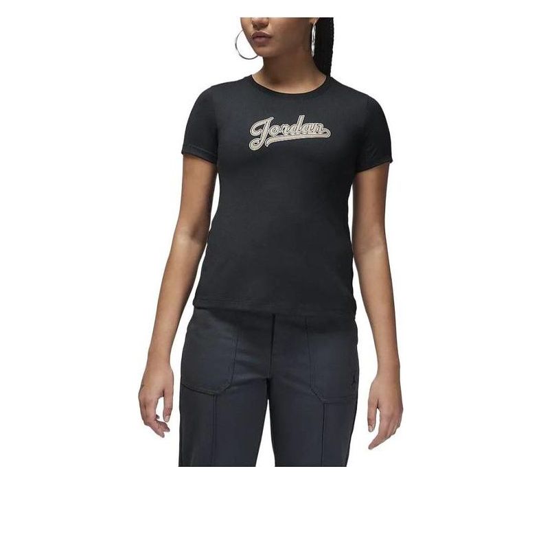 (WMNS) Air Jordan Slim Fit T-Shirt 'Black' FN5390-010