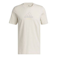 Men's adidas Alphabet Logo Printing Casual Sports Short Sleeve Beige T-Shirt IB9425