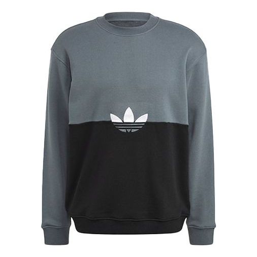adidas originals Athleisure Casual Sports Round Neck Pullover Black Blue Colorblock GN3439