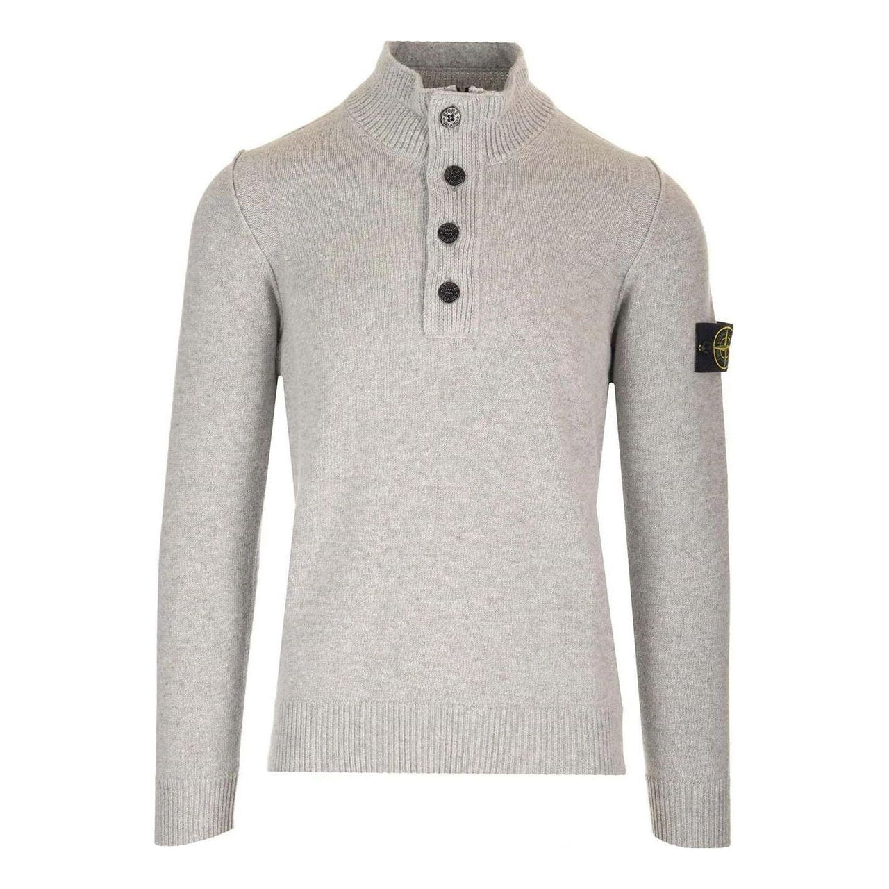 STONE ISLAND Logo Patch Long-Sleeved Sweater 'Grey' 7915540A3-V0M64