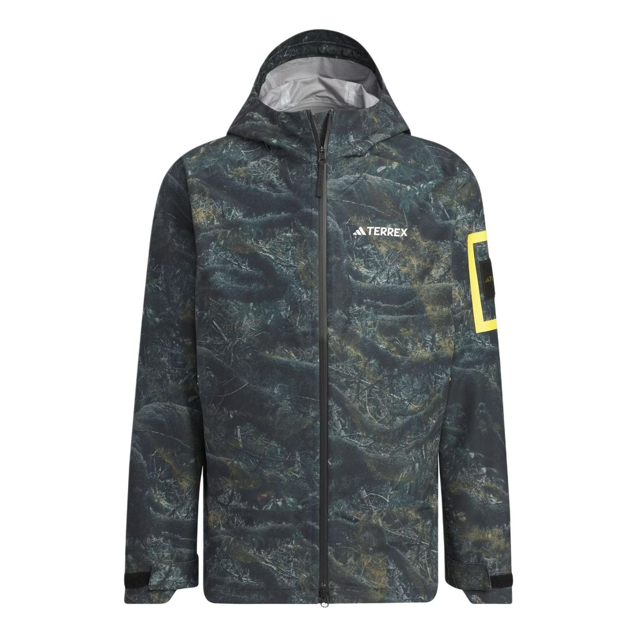adidas National Geographic Allover Print RAIN.RDY Jacket Asia Sizing 'Silver Pebble' IS9511