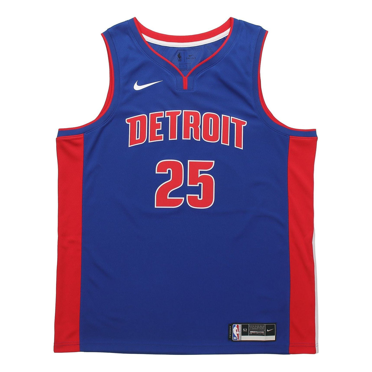 Nike NBA Casual Sports Basketball Jersey SW Fan Edition Detroit Pistons 25 Blue CW3664-401