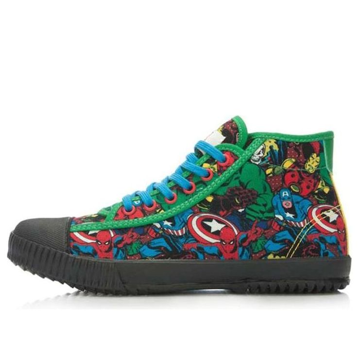 (WMNS) Li-Ning x MARVEL Comics Graphic Classic Canvas Shoes 'Black Green' ALAK124-3