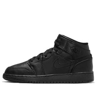 (GS) Air Jordan 1 Mid 'Triple Black' 2022 554725-093