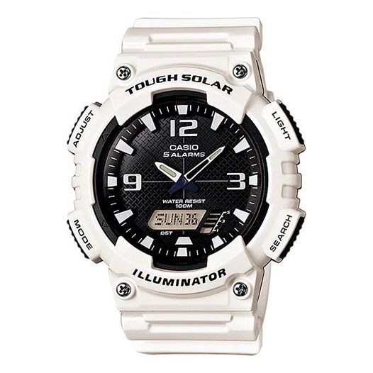 CASIO Waterproof Sports Solar Powered Mens Red White Analog AQ-S810WC