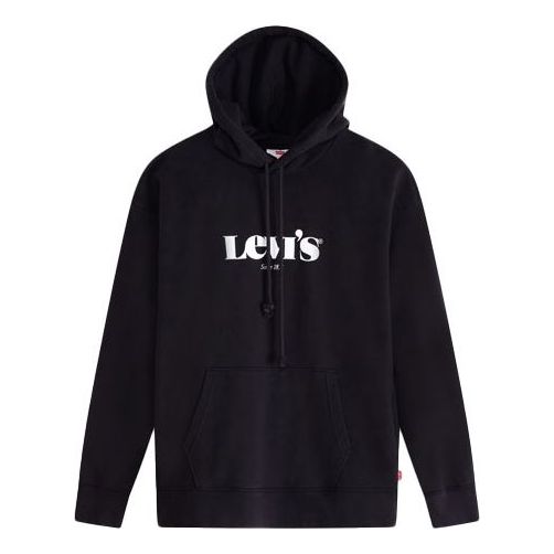 (WMNS) Levi's hooded Logo Printing Hoodie Black 18487-0004