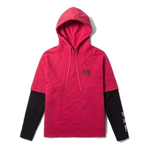 Vans Red Black Colorblock Alphabet Printing Couple Style Red VN0A3QTQ0PZ