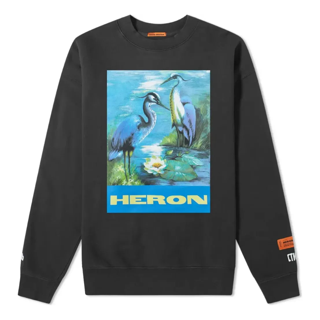HERON PRESTON Heron Crew Sweatshirt 'Black' HMBA003F198080010488
