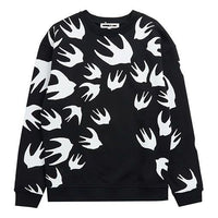 (WMNS) Alexander McQueen Swallow Pattern Printing Sweatshirt 'Black' 337341-RLT72-1000