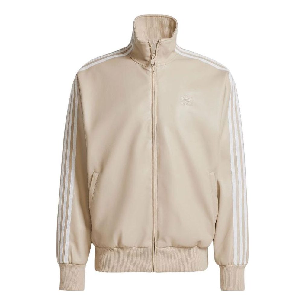 adidas Firebird Adicolor Three Stripes Synthetic Fabric Loose Jacket Asia Sizing 'Beige' IZ4036