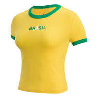 (WMNS) Air Jordan Brazil Graphic Crewneck Shirt 'Varsity Maize Lucky Green' IF3927-741