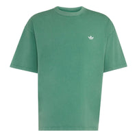 adidas Trefoil Essentials Washed Loose Dropped T-Shirt Asia Sizing 'Collegiate Green' LC6377