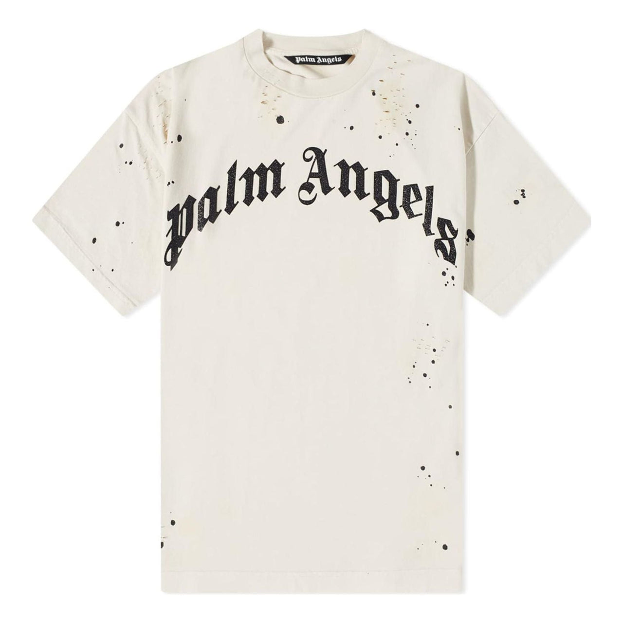 Palm Angels Glittered Logo Classic T-Shirt 'Off White' PMAA072F22JER0050310