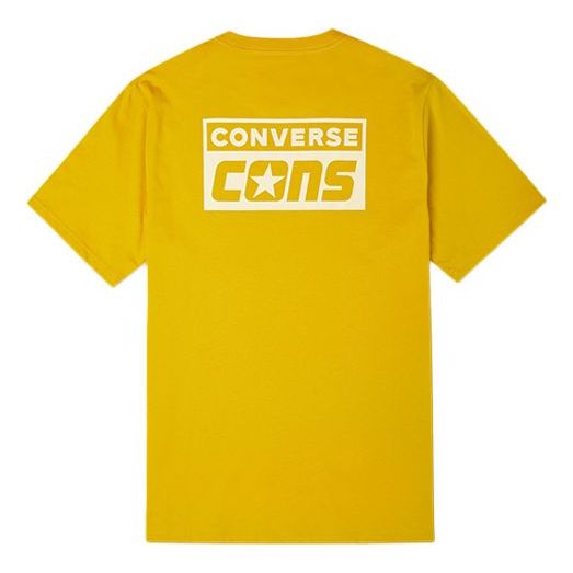 Men's Converse Alphabet Logo Printing Retro Casual Short Sleeve Yellow 10021134-A04