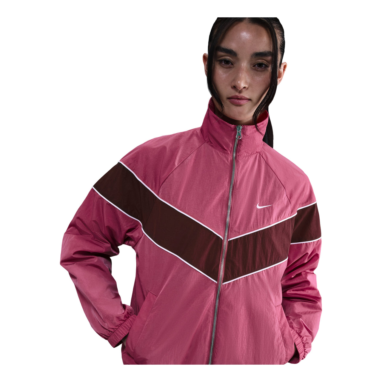 (WMNS) Nike Windrunner Loose UV Woven Full-Zip Jacket 'Sweet Beat Sail Burgundy Crush' FV6305-634