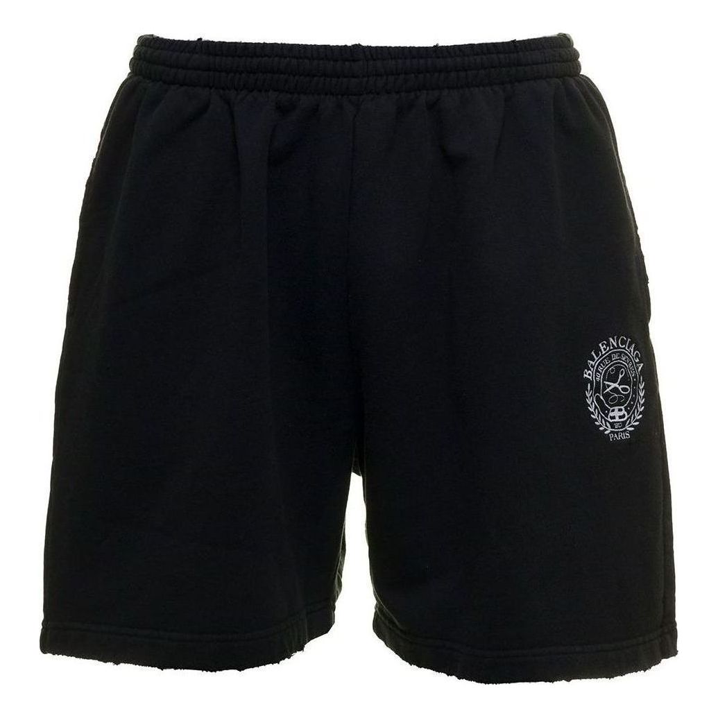Balenciaga Logo Brushed Sweat Shorts 'Washed Black' 676137TMVA39034
