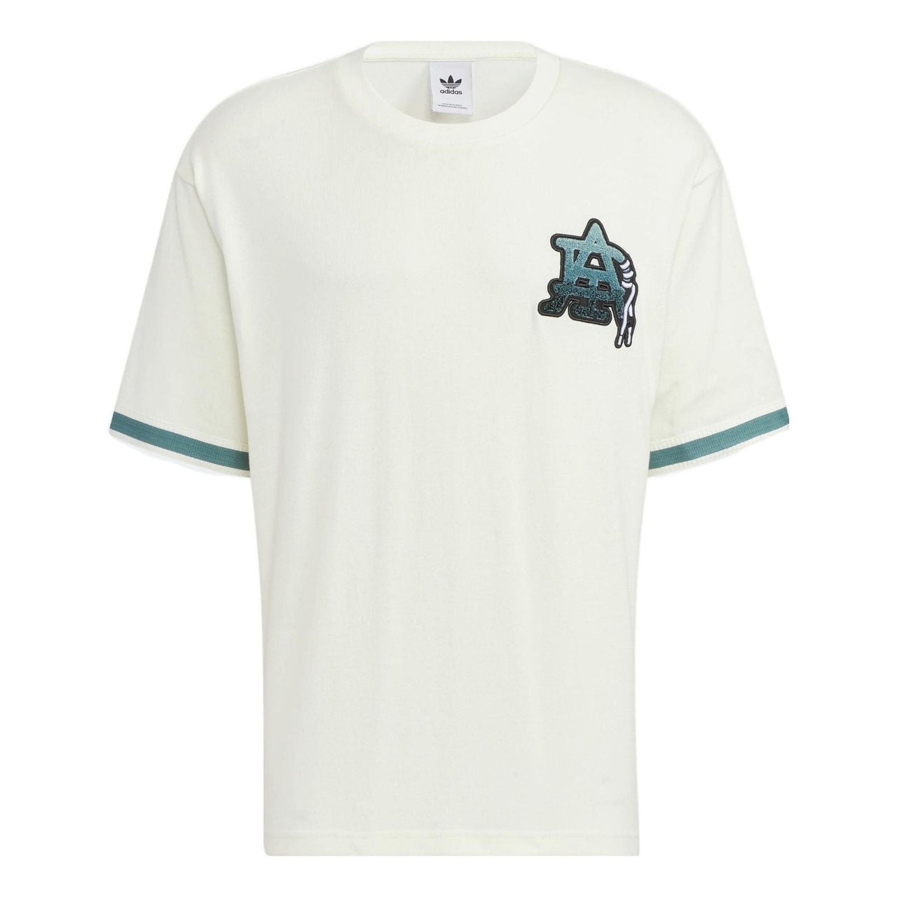 adidas Alphabet Printing Round Neck Pullover Short Sleeve Unisex White HS2016