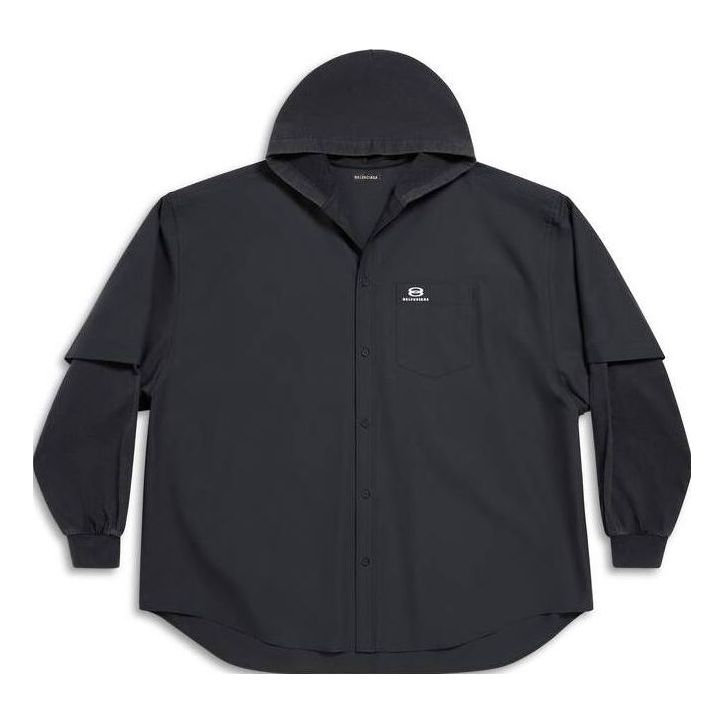 Balenciaga Unity Sports Icon Patched Shirt Large Fit 'Black' 768771TNM601000