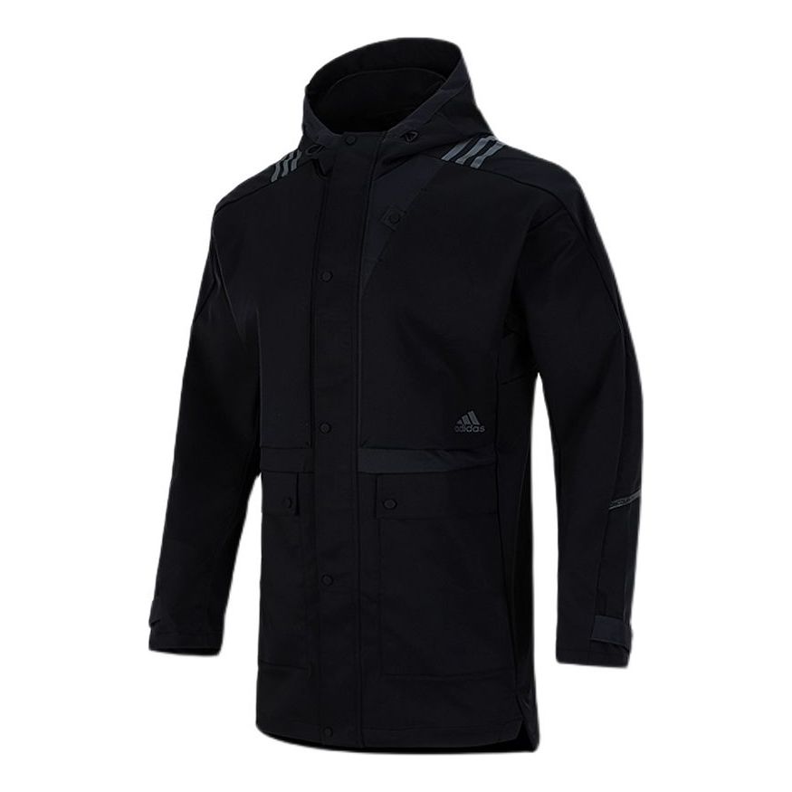 adidas Cargo Pocket Sports Hooded Jacket Black H40227