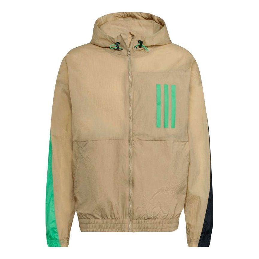 adidas M Wnd Mother Sports Stylish Hooded Jacket Khaki H39835