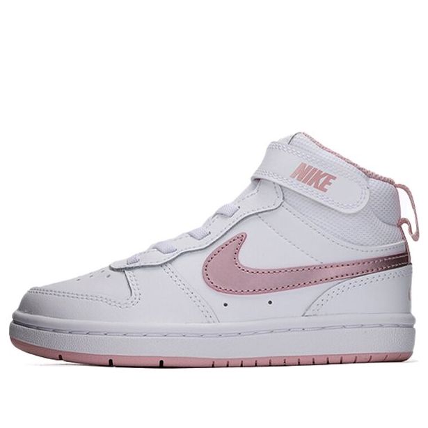 (PS) Nike Court Borough Mid 2Velcro 'White Pink Glaze' CD7783-105