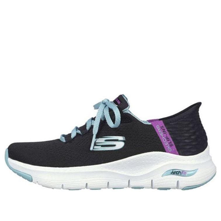 (WMNS) Skechers Arch Fit - Fresh Flare 'Black Purple' 149568-BKMT