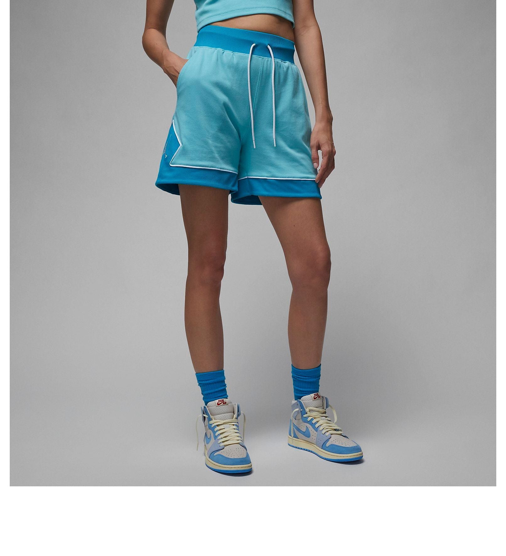 (WMNS) Air Jordan Diamond Shorts 'Aqua' DZ3352-464
