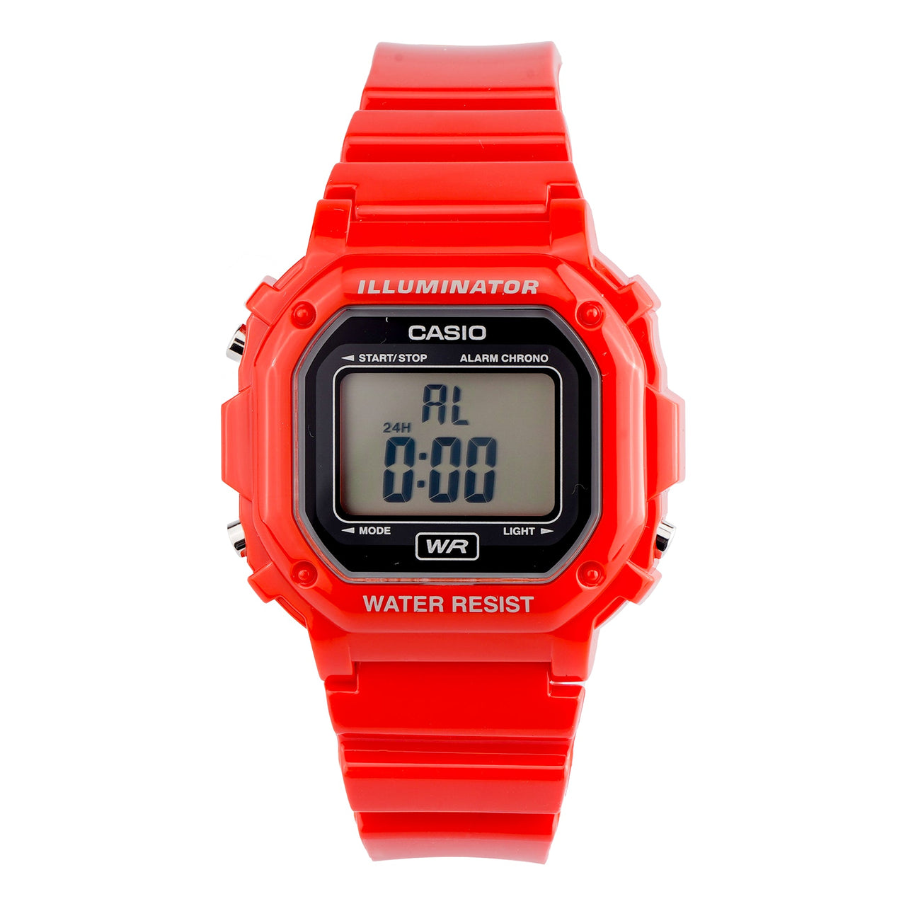 CASIO 50 waterproof Red Small quartz Watch Mineral Glass Lens Strap F -108WHC-4AJF F-108WHC-4AJF